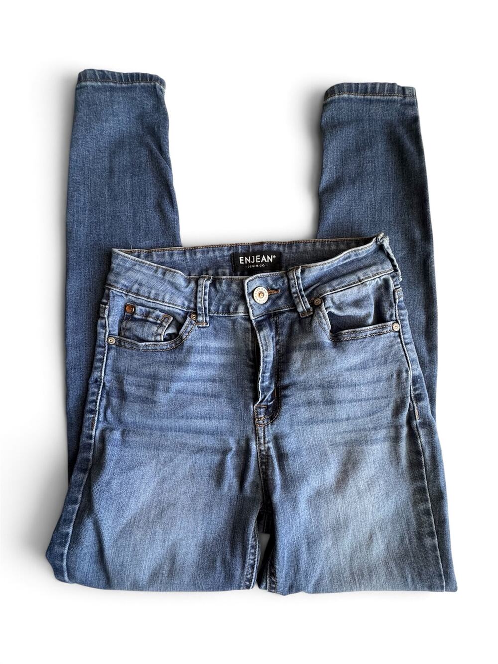 ENJEAN Denim Co Womens Size 3 Medium Wash Stretch Skinny Jeans Blue